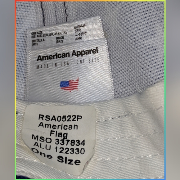 AMERICAN APPAREL FOURTH OF JULY AMERICAN FLAG CAP - Picture 5 of 5